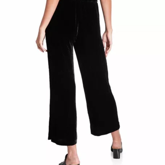 258.00 NWT EILEEN FISHER M BLACK VELVET WIDE LEG PANT BEAUTIFUL HOLIDAY WEAR - Picture 6 of 8